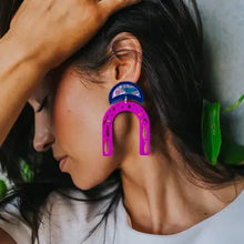Load image into Gallery viewer, Earrings:  Copper Canoe Woman