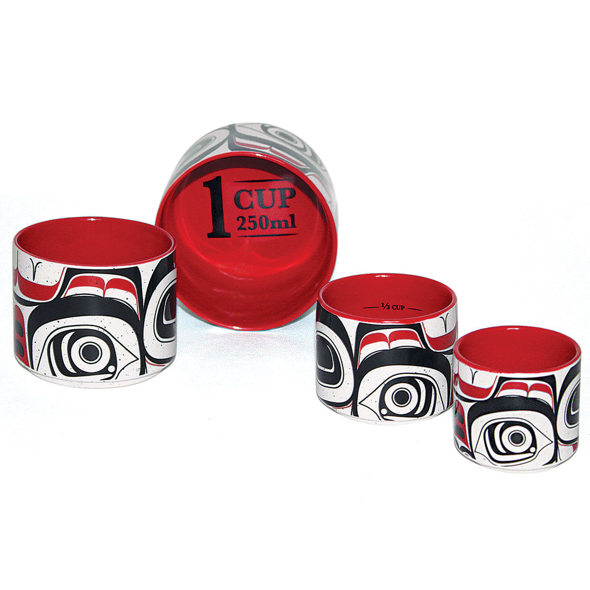 Set of 4 NESTING MEASURING CUPS multicolor ceramic Celebrate It