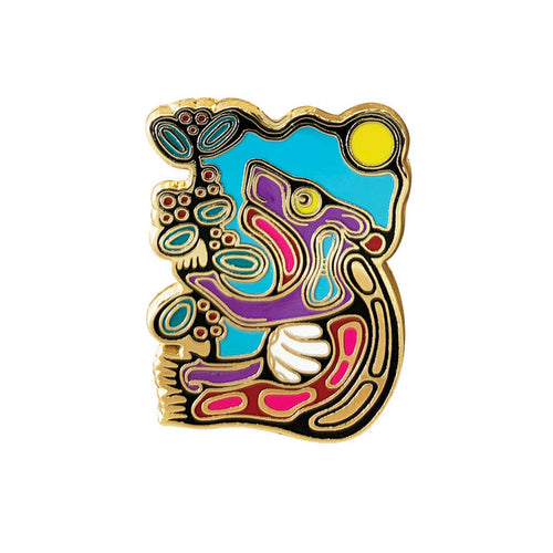 Native NW Enamel Pin, FORAGING BEAR by Mark Anthony Jacobsen, Anishinabe