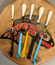 Load image into Gallery viewer, Leather Teardrop Handmade Drum Stick by Allen Pinkham, Nez Perce