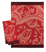 Load image into Gallery viewer, Tea Towel (woven) Haida and Coast Salish designs