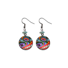 Load image into Gallery viewer, Earrings:  Circle Charm      L: 1-5/8&quot;