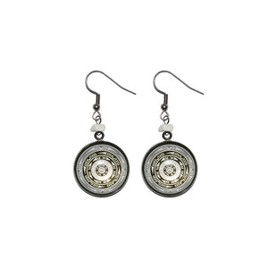 Earrings:  Circle Charm      L: 1-5/8"