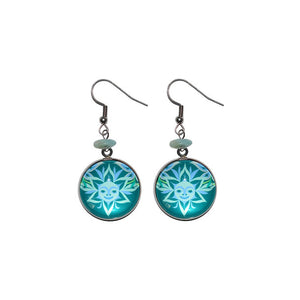 Earrings:  Circle Charm      L: 1-5/8"