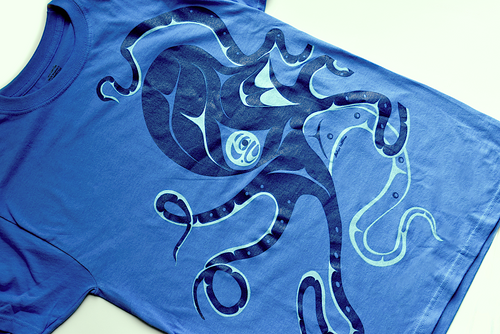 Tshirt:  Blue Octopus by Andrew Williams, Haida