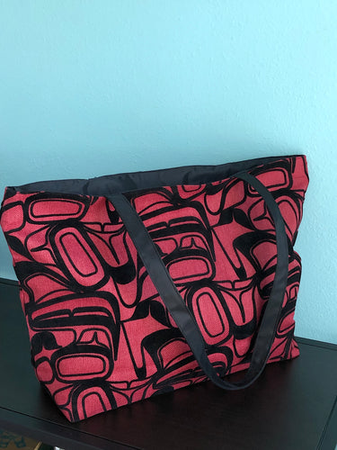 Tote Bag - Flocked Eagle Design by Kelly Robinson, Nuxalk and Nuu-chah-nulth