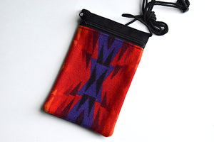 Flat Passport pouch with Pendleton accent