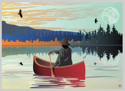 Lone Canoe by Mark Preston, Tlingit Ltd. Ed.
